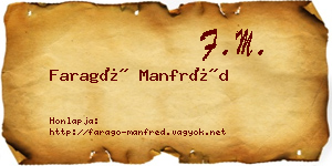 Faragó Manfréd névjegykártya